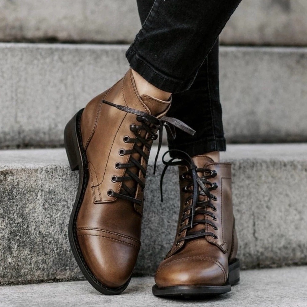 Thursday Boot Co Captain Women's Boots size 7.5 Natural Brown Cap Toe